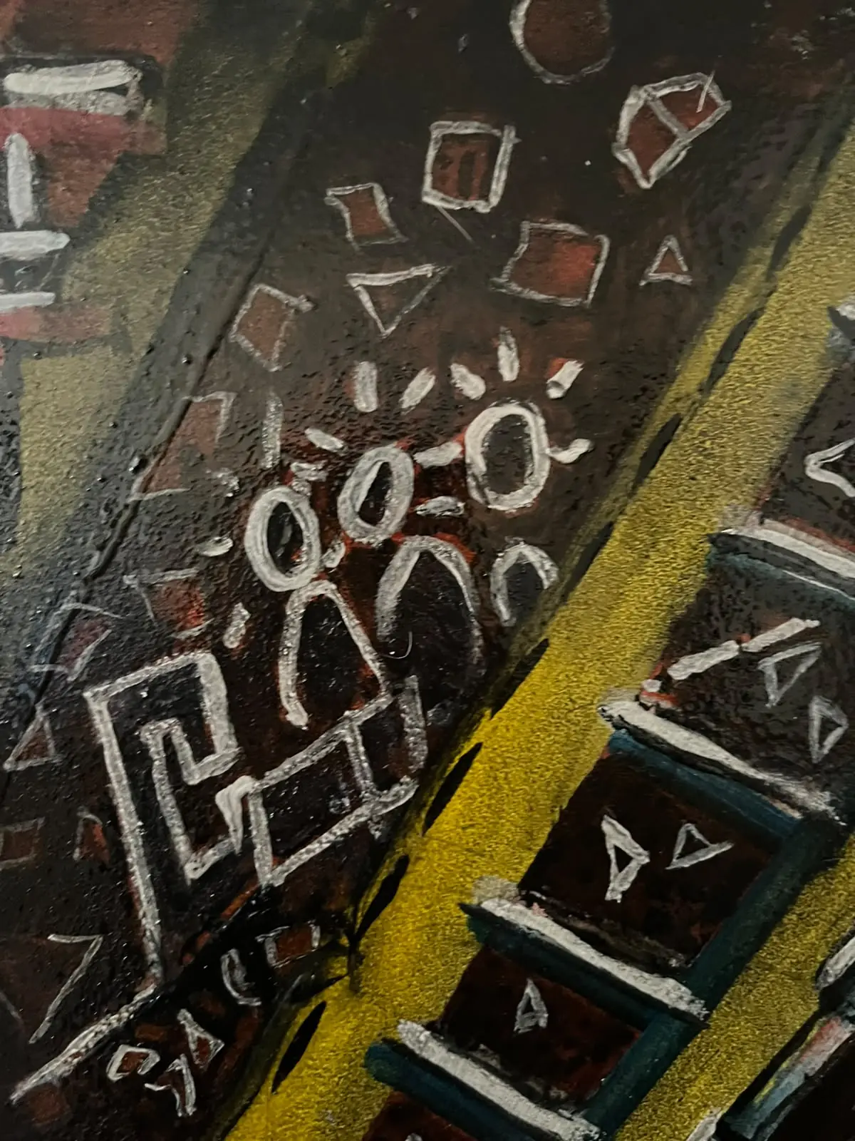 Detail — ladders and red fragments